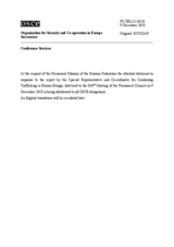 Выступление Постоянного представителя Российской Федерации А.С.Азимова – К  докладу Спецпредставителя ДП и Координатора ОБСЕ по вопросам борьбы с торговлей людьми