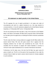 Statement by the Belgian Presidency of the Council of the European Union Death penalty in the United States of America