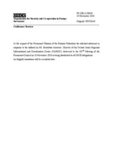 Выступление Постоянного представителя Российской Федерации А.С.Азимова - В ответ на презентацию директора ЦАРИКЦ