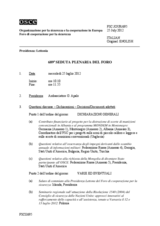 Giornale della 689a Seduta plenaria del Foro di cooperazione per la sicurezza