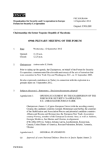 Journal of the 690th Plenary Meeting of the Forum for Security Co-operation