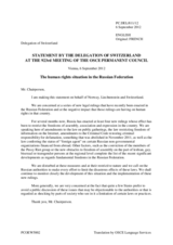 Statement by the Delegation of Switzerland, also on behalf of Liechtenstein and Norway, on the freedom of expression in the Russian Federation