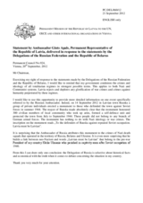 Statement by the Delegation of Latvia in response to the statement by the Delegation of the Russian Federation on manifestations of aggressive nationalism and neo-Nazism in participating States of the OSCE