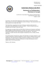 Statement by the Delegation of the United States on the parliamentary elections in Georgia, held on 1 October 2012