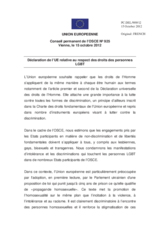 Déclaration de l’UE relative au respect des droits des personnes LGBT