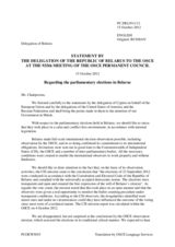 Statement by the Delegation of Belarus in response to statements on the parliamentary elections in Belarus, held on 23 September 2012