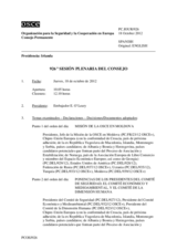 Diario de la 926ª Sesión plenaria del Consejo Permanente 
