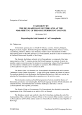 Statement by the Delegation of Switzerland, also on behalf of a group of delegations, on the Fourteenth Summit of La Francophonie, held in Kinshasa, the Democratic Republic of Congo, on 13 and 14 October 2012
