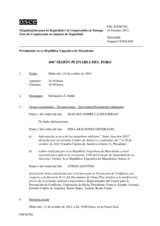 Diario de la 696ª Sesión plenaria del Foro de Cooperación en materia de Seguridad  