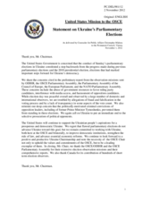 Statement by the Delegation of the United States on the parliamentary elections in Ukraine, held on 28 October 2012