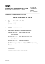 Journal de la 698ème séance plénière du Forum