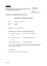 Giornale della 698a Seduta plenaria del Foro di cooperazione per la sicurezza