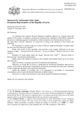 Statement by the Delegation of Latvia on the demonstration by extremists in Moscow on 4 November 2012