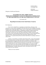 Statement by the Delegation of the Russian Federation in response to the statement by the Delegation of the United States on the elections in the United States of America, held on 6 November 2012
