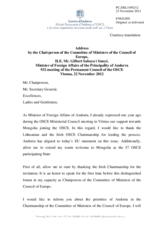 Address by the Minister for Foreign Affairs of Andorra, H.E. Gilbert Saboya Sunye