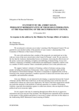 Statement by the Delegation of the Russian Federation in response to the address by the Minister for Foreign Affairs of Andorra, H.E. Gilbert Saboya Sunye
