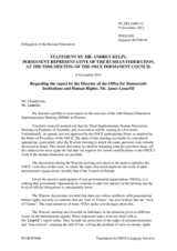 Statement by the Delegation of the Russian Federation in response to the report by Ambassador Janez Lenarčič, Director of the Office for Democratic Institutions and Human Rights (ODIHR), on the Human Dimension Implementation Meeting 8 November 2012