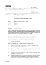 Diario de la 700ª Sesión plenaria del Foro de Cooperación en materia de Seguridad