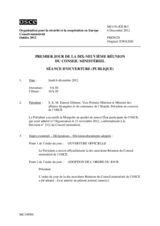 Journal of the First Day of the 19th Ministerial Council