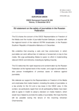 Statement by the Cypriot Presidency of the Council of the EU on the murder of the journalist Mr. K. Gekkiyev in the Russian Federation