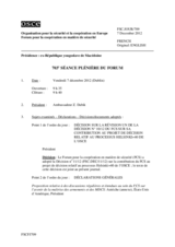 Journal de la 703ème séance plénière du Forum