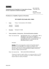 Diario de la 703ª Sesión plenaria del Foro de Cooperación en materia de Seguridad  