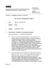 Journal de la 704ème séance plénière du Forum