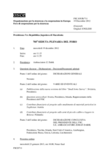 Giornale della 705a Seduta plenaria del Foro di cooperazione per la sicurezza