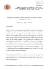 Statement by the Delegation of Georgia on the Twenty-second round of the Geneva Discussions on Security and Stability in the South Caucasus, held in Geneva, Switzerland, on 12 December 2012