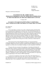 Statement by the Delegation of the Russian Federation in response to the address by the Chairperson-in-Office of the OSCE, Minister for Foreign Affairs of Ukraine, H.E. Leonid Kozhara