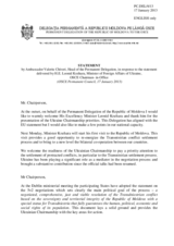 Statement by the Delegation of Moldova in response to the address by the Chairperson-in-Office of the OSCE, Minister for Foreign Affairs of Ukraine, H.E. Leonid Kozhara