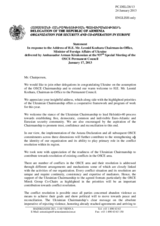 Statement by the Delegation of Armenia in response to the address by the Chairperson-in-Office of the OSCE, Minister for Foreign Affairs of Ukraine, H.E. Leonid Kozhara