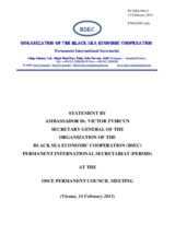 Address by the Secretary General of the Organization of the Black Sea Economic Cooperation, H.E. Victor Tvircun
