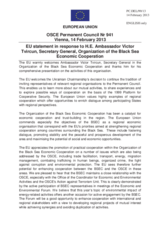 Statement by the Irish Presidency of the Council of the EU in response to the address by the Secretary General of the Organization of the Black Sea Economic Cooperation, H.E. Victor Tvircun