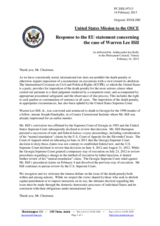 Statement by the Delegation of the United States in response to the statement by the Irish Presidency of the Council of the EU on the death penalty in the United States of America