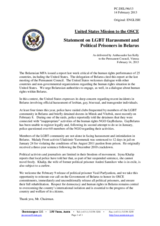 Statement by the Delegation of the United States on the human rights situation in Belarus