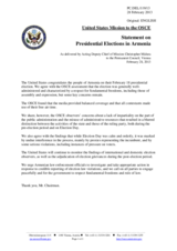 Statement by the Delegation of the United States on the presidential elections in Armenia, held on 18 February 2013