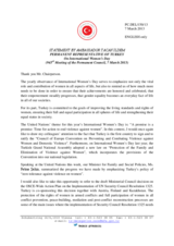 Statement by the Delegation of Turkey on the International Women’s Day, observed on 8 March 2013