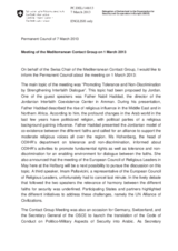 Statement by the Delegation of Switzerland on the meeting of the Contact Group with the Mediterranean Partners for Co-operation, held in Vienna on 1 March 2013