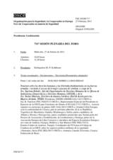 Diario de la 711ª Sesión plenaria del Foro de Cooperación en materia de Seguridad