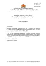 Statement by the Delegation of Bulgaria on the parliamentary elections in Bulgaria, to be held on 12 May 2013