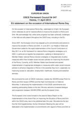 Statement by the Irish Presidency of the Council of the EU on the International Roma Day, observed on 8 April 2013