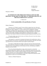 Statement by the Delegation of Belarus on the Recent developments in Latvia and Estonia