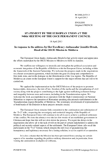 Statement by the Irish Presidency of the Council of the EU in response to the report by the Head of the OSCE Mission to Moldova, Ambassador Jennifer Brush