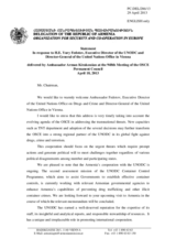 Statement by the Delegation of Armenia in response to the address by the Executive Director of the United Nations Office on Drugs and Crime and Director-General of the United Nations Office in Vienna, H.E. Yury Fedotov