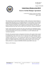 Statement by the Delegation of the United States on the Belgrade-Pristina agreement on the principles for the normalization of relations