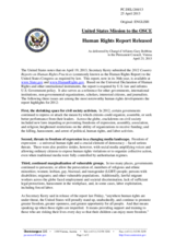 Statement by the Delegation of the United States on the release by the US Department of State of the Country Reports on Human Rights Practices for 2012