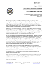 Statement by the Delegation of the United States on the extrabudgetary activities in the OSCE