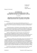 Statement by the Delegation of Switzerland on the meeting of the Contact Group with the Mediterranean Partners for Co-operation, held in Vienna on 19 April 2013