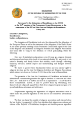 Statement by the Delegation of Kazakhstan in response to the statement by the Irish Presidency of the Council of the EU on the freedom of religion or belief in Kazakhstan